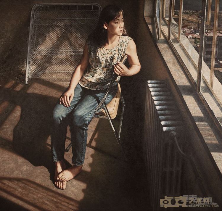 马琳《远方的雷声》 165X155CM 1994年 布面油画
