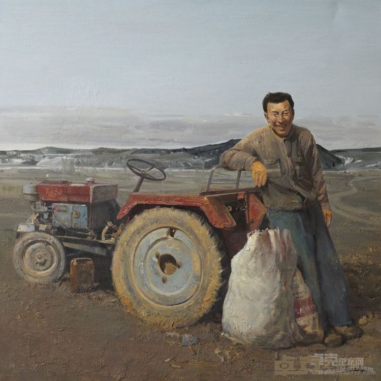 黄胜贤 《塬上系列--秋分》2014年 布面油画 180x180cm