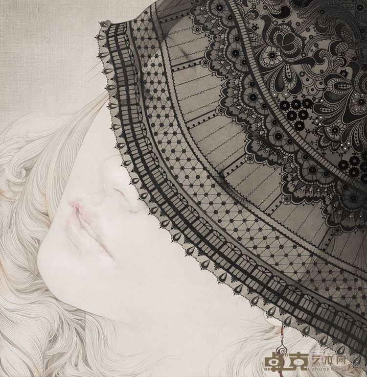 罗寒蕾《暗香之一·面纱》中国画83x81cm