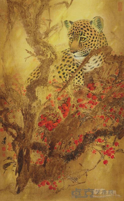 林涛《晨晖》中国画90x55cm