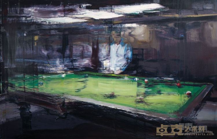 何汶玦 《日常影像 - 台球厅》 布面油画 200×130cm  2012年