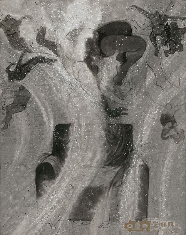 秦修平 《溺2015-2》 纸本水墨 145×180cm 2015年
