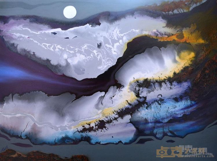 Moon Shining on Yesterday （昨夜的月光）- 120-x90cm -mixed media -2016