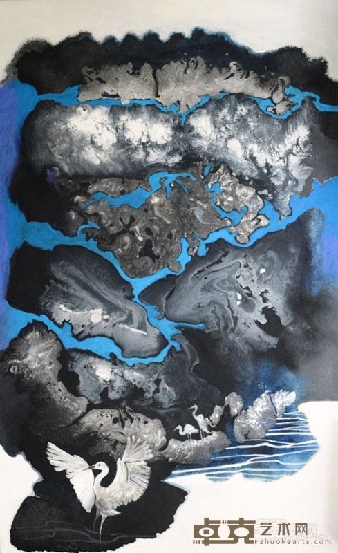 Flooding the Rice Fields (2) （流动中的稻田）- 70x112cm -mixed media -2016