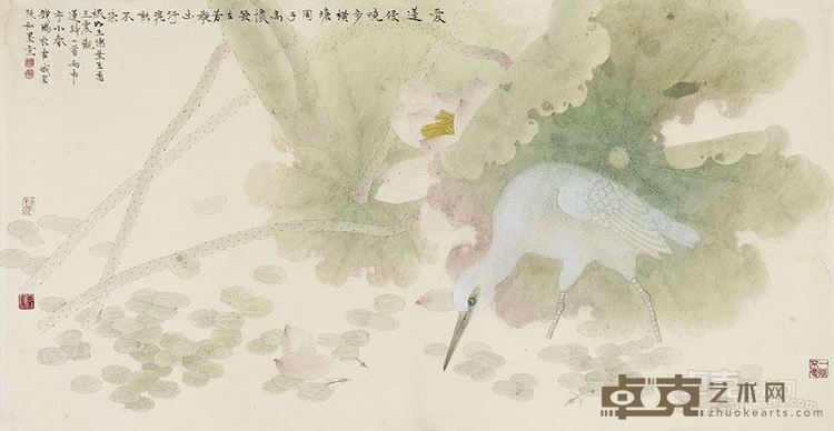 【工笔作品】爱莲侵晓步横塘
