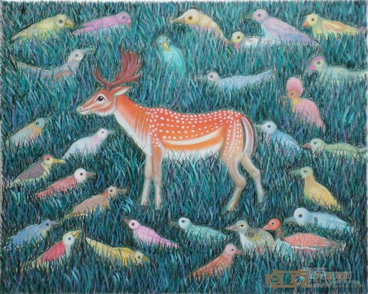 《黇鹿》50x40cm布面油彩2016