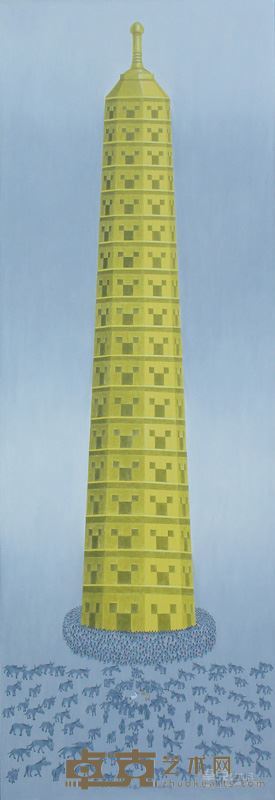 布面油画《铍-金塔》(（68x198cm）2009