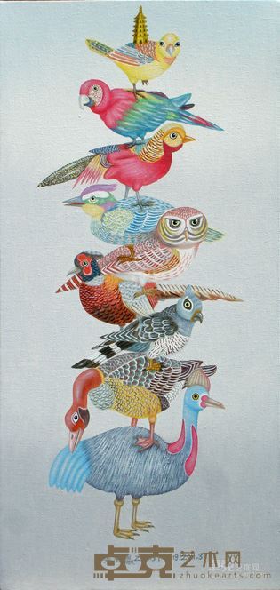布面油画《生活树-2011N》（37x78cm）2011
