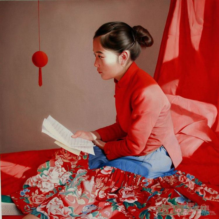 张振《橘子红了》，81×81cm，2015年