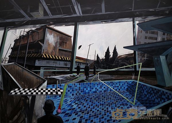 《异托邦物化场2》250X180cm 布面丙烯 2016-张爱林