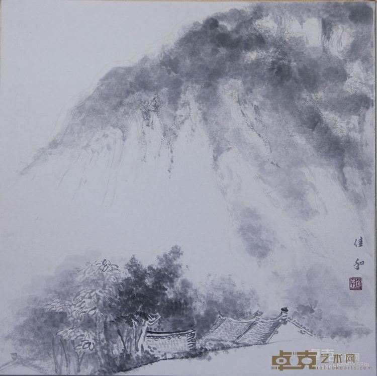 赵佳和《山水系列5》中国水墨38.5x38.5cm 2014