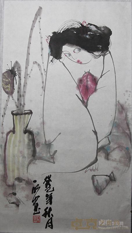 刘一明《唐韵-2》，中国画，尺寸60x80cm,2015