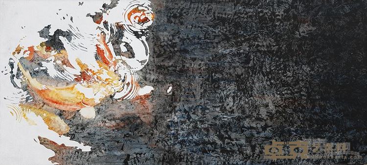 李士运《花港观渔》布面油画180×80cm2013