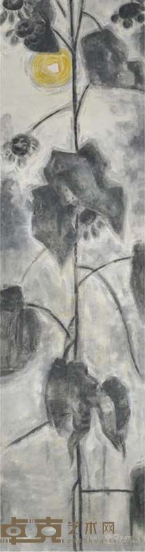 金贤美《想靠近蓝天1》285x64cm 中国水墨2003