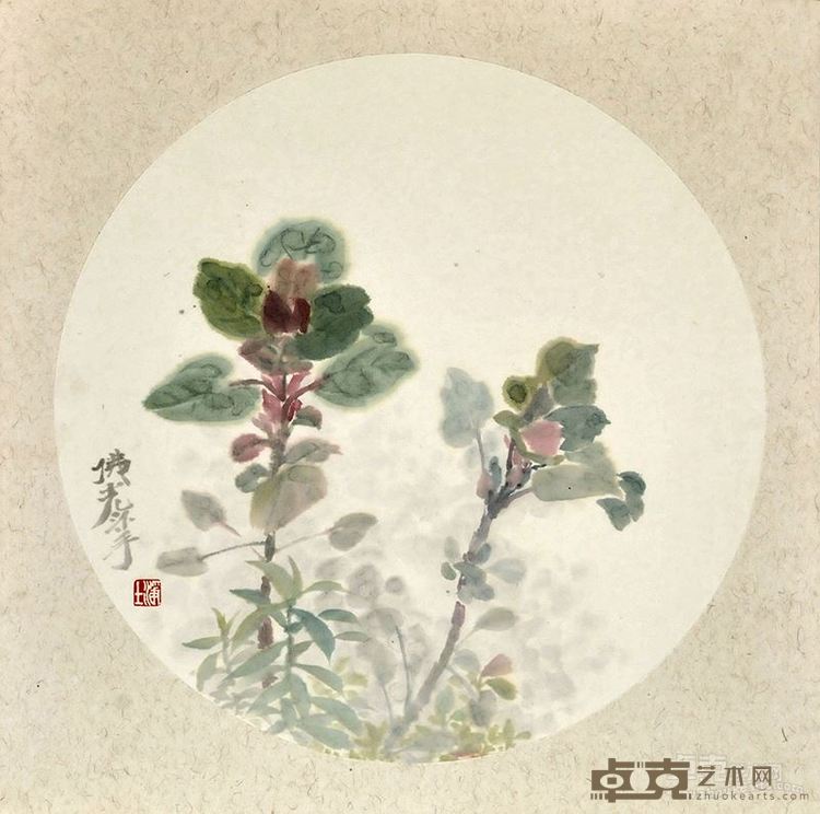 陈国风《花无意之四》  38x38cm 中国水墨 2015