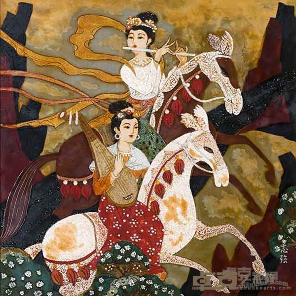 陈志强《出行图》40×40cm