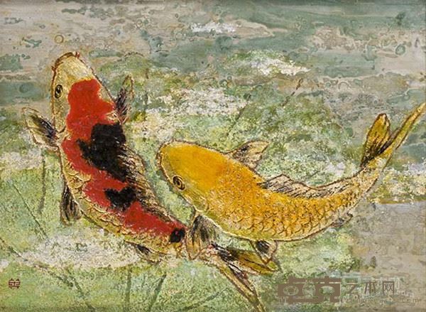 梁敏英《鱼乐图之一》30×40cm