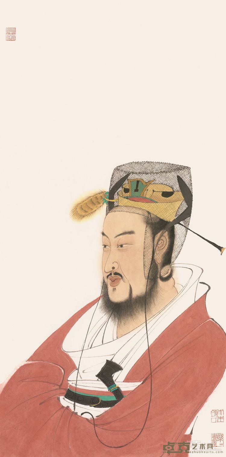 徐乐乐 门吏 70×34.5cm 纸本设色