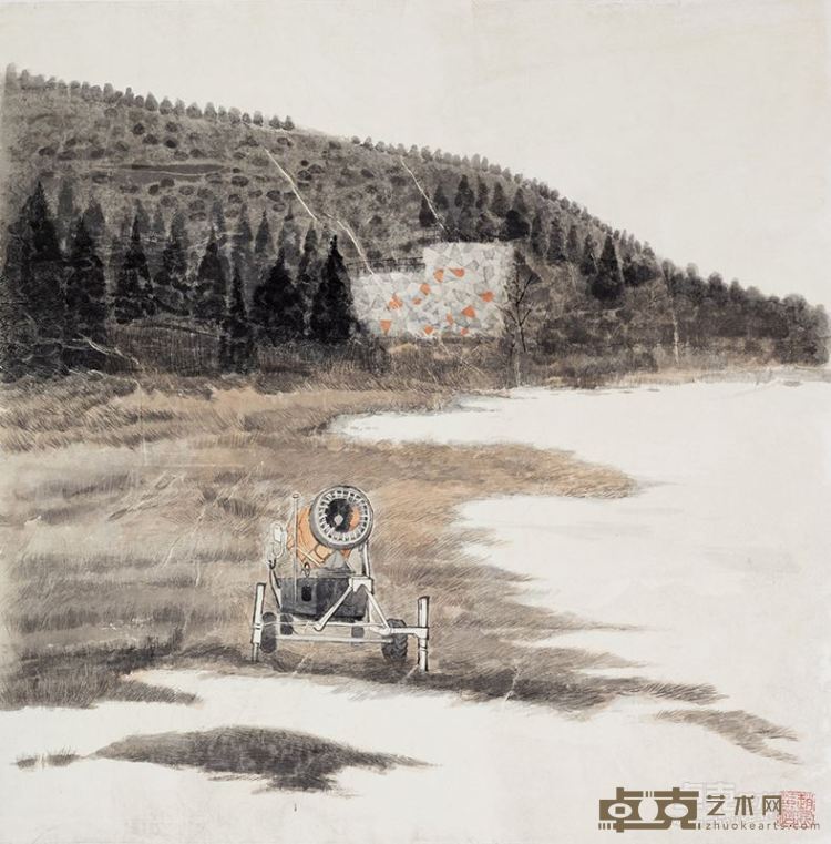 造雪机器  赵昆 中国画   2016年