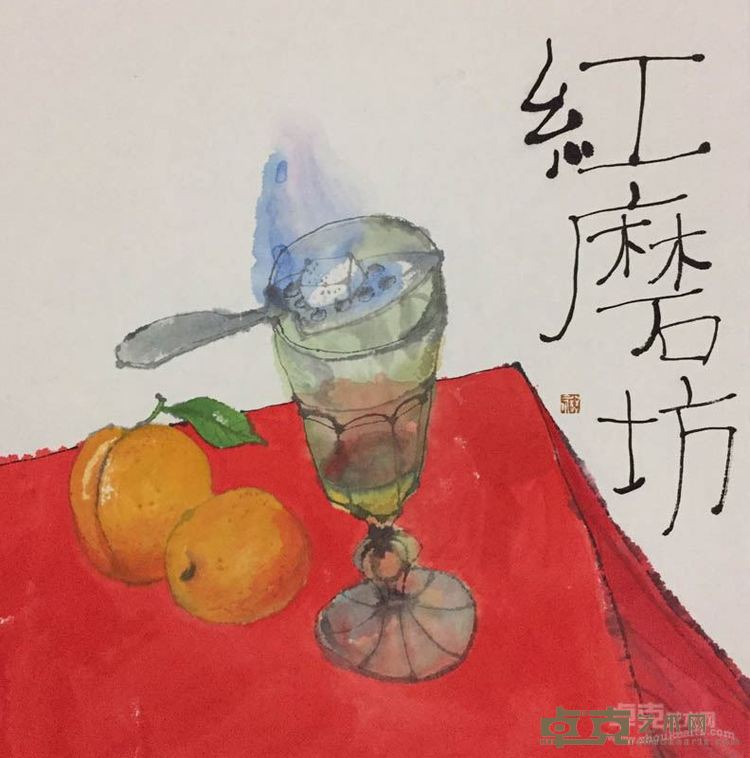 《红磨坊》纸本水墨 2016年
