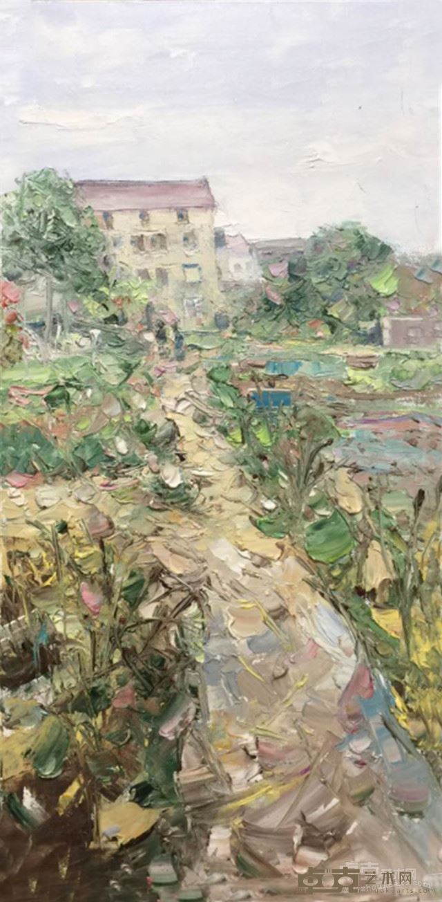 本琦  《 机耕路》 30 cm×60cm 布面油画 2016