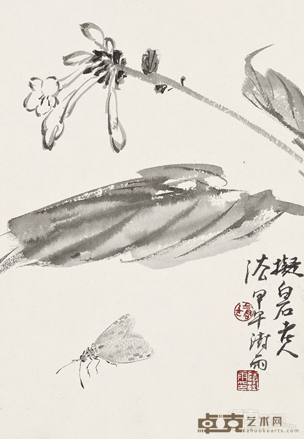 阴澍雨  墨花工虫集  30×21厘米  纸本水墨  2014  (8)