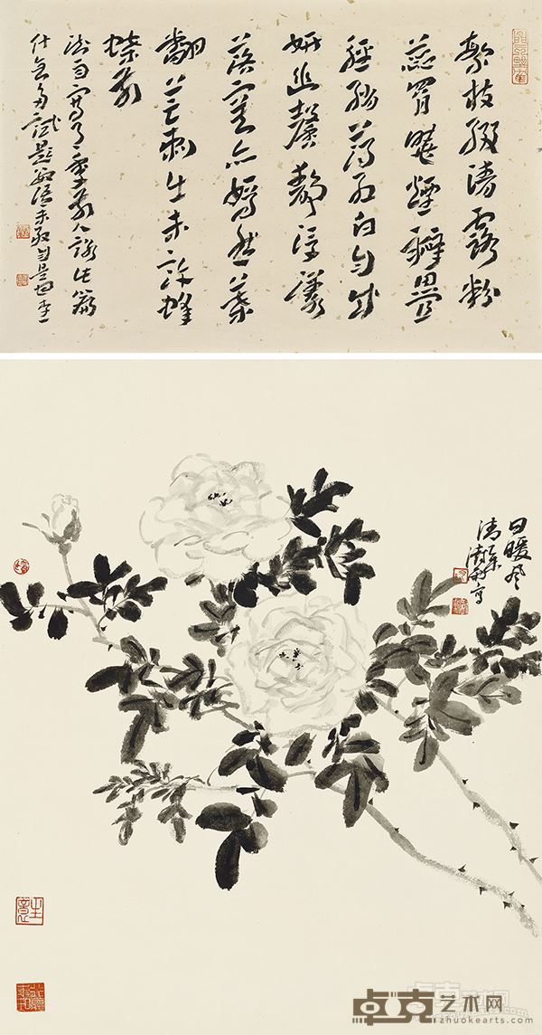 李一(书) 阴澍雨(画) 日暖风清 纸本水墨 88×46厘米 2015年