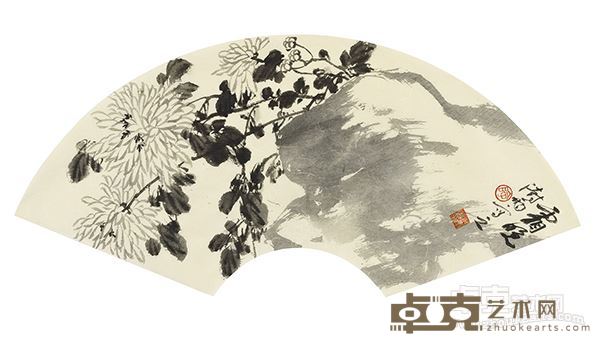 阴澍雨 菊 23×60 厘米 纸本水墨 2016 年