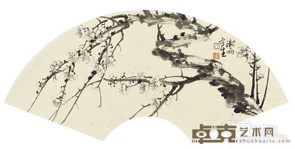 阴澍雨 梅 23×60 厘米 纸本水墨 2016 年