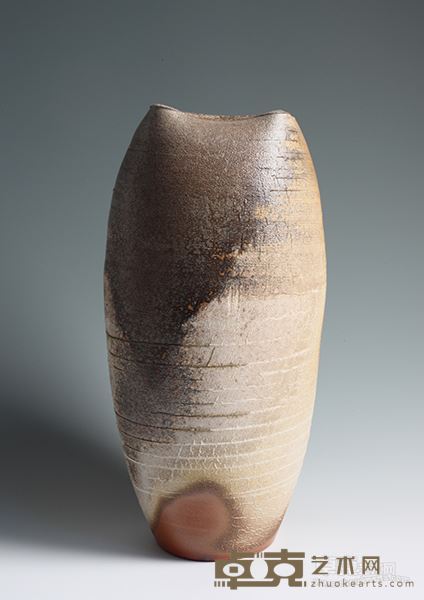 方口窑变花器 20x20x40 瓷土高温柴烧 2010 虞健作品