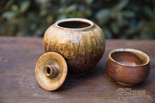 柴烧茶入-15x15x13cm 康羽荻作品