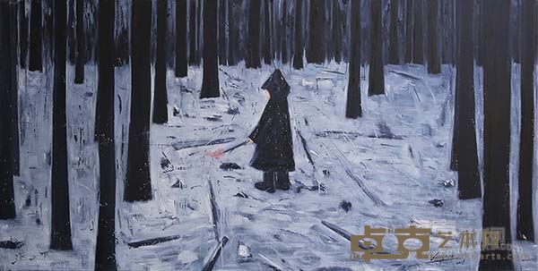 薛扬 一个人的森林 布面油画 120×240cm 2016年