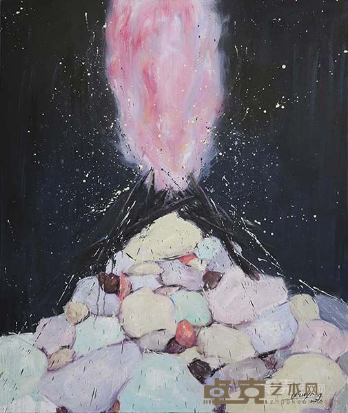 薛扬 火起时有烟花飞舞 布面油画 120×100cm 2016年