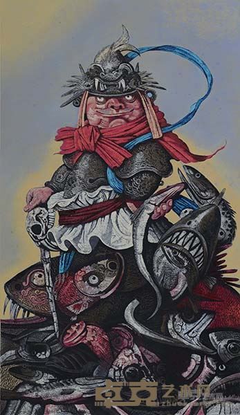 鱼将 59X102cm 油转版 2016