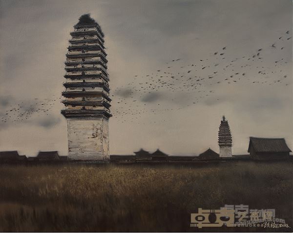 陈流《昆明往事-双塔》（100X80）cm 布面油画 2016年