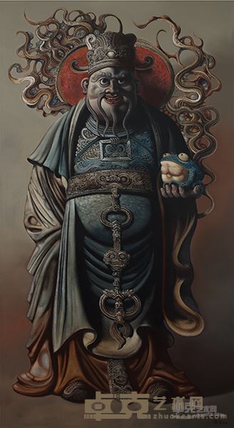 陈流油画《铁佛寺寺魂之一》220X120（2016）