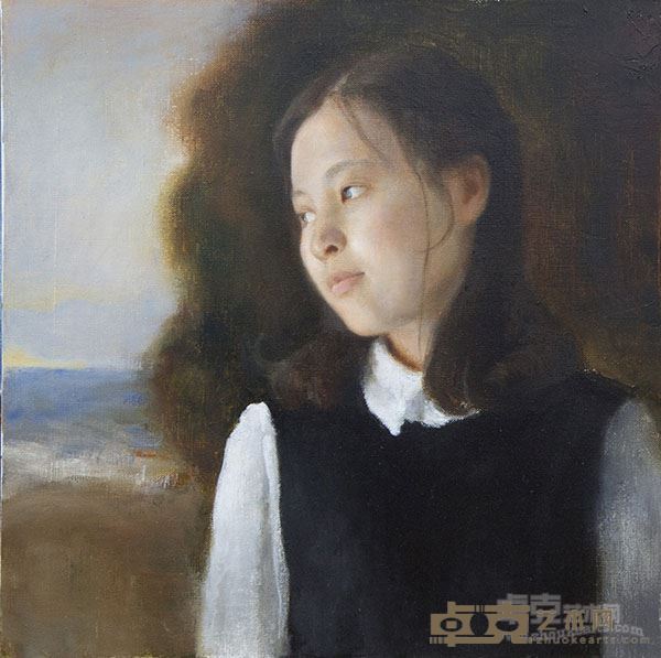 谢鹤《远方》，布面油画，40cm乘40cm，2015年