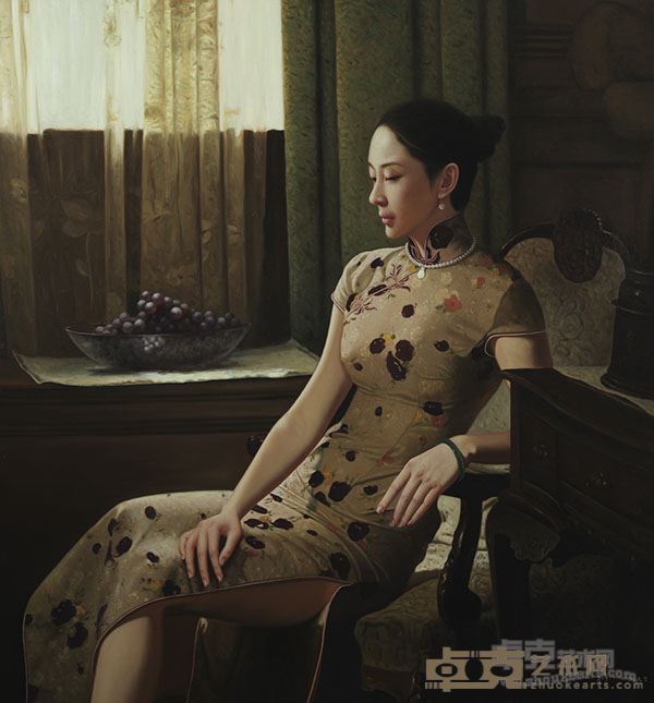 陆光里《凝固》，120X120cm,2013年，布面油画,展览作品