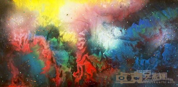 灵光意象系列天马行空 136X68cm 纸本水墨重彩 2014年 于大伟作品
