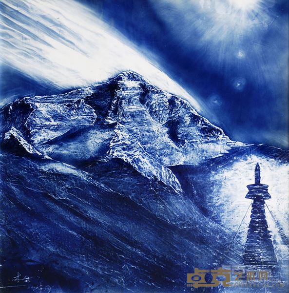 李泉《珠峰》92×82CM瓷板画