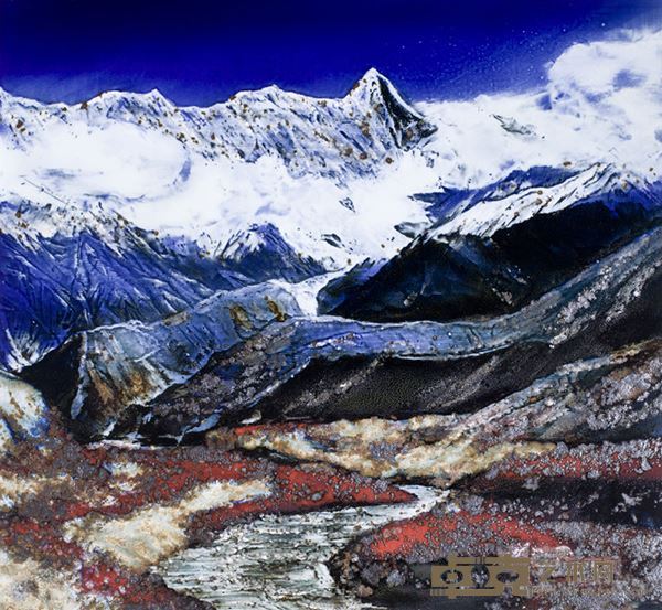 李泉《南迦巴瓦神山》71×76CM 瓷板画