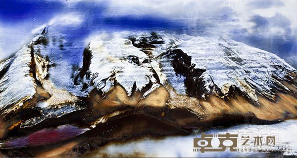 李泉《冰山之父》82×172CM 瓷板画