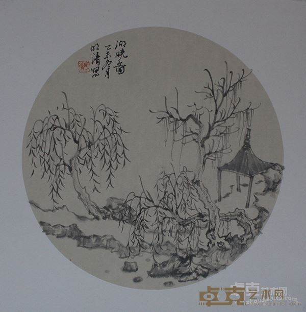 《湖晓图》33cmx33cm