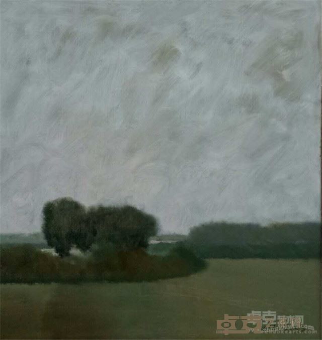 李新月 《秋雨长荡湖 》 60 cm×60cm 布面油画 2016