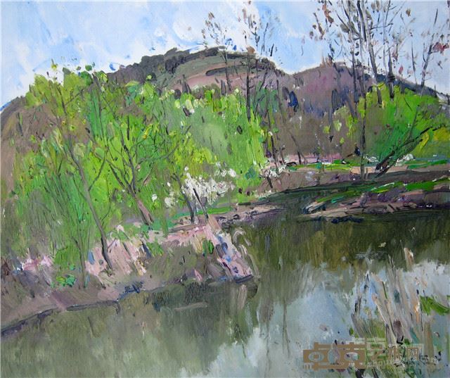 吴慎峰 《正午逆光的湿地》60cmx70cm 布面油画  2016