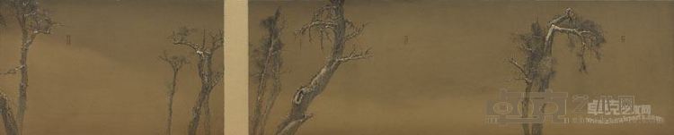 空山寒木帖 布面油画 60x300cm x2 彭斯2015（2）