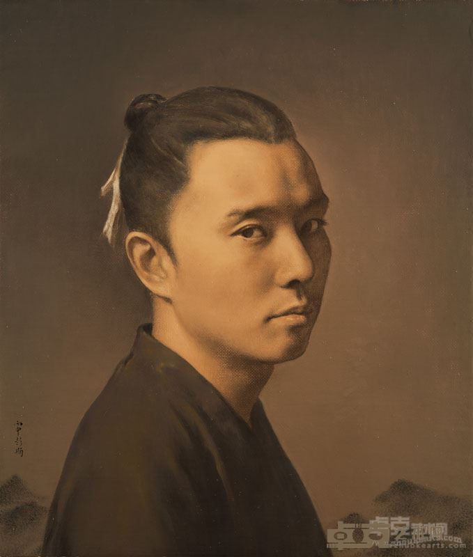 山水少年 油画 40x34cm 彭斯 2016