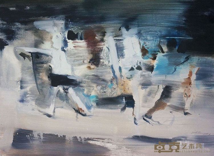 林波  纸面水彩综合  76×58cm