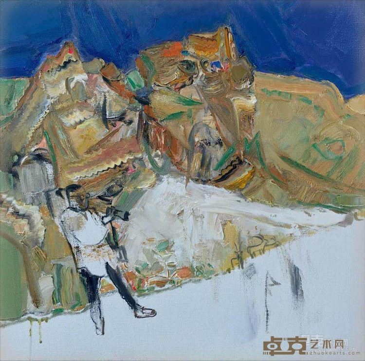 彭毅 常兄在怪石沟    60x60cm
