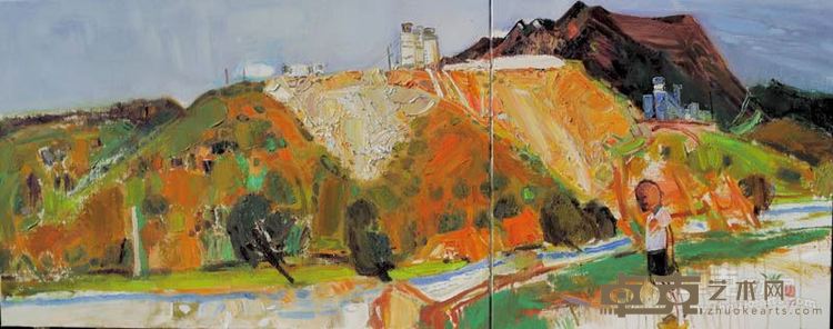 彭毅 火热的阿拉山口     60x150cm
